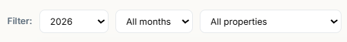 The filter row with year, month and property